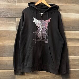 Vintage 2000s Fire Emblem Video Game Anime Black Faded Hoodie Medium Nintendo